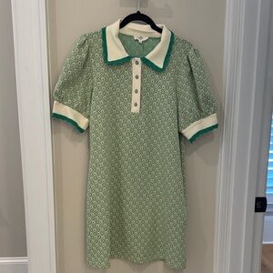 Green and Cream Woman’s Dress